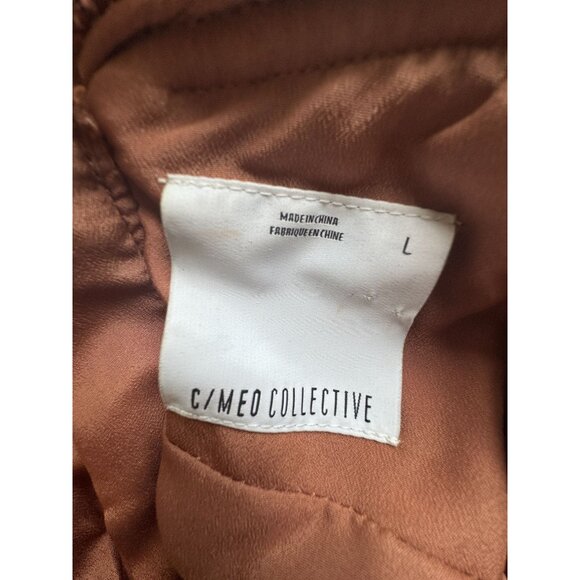 C/Meo Collective Womens Rose Gold Sequin Midi Dress With Ruffle Cold Shoulder De - Picture 4 of 11